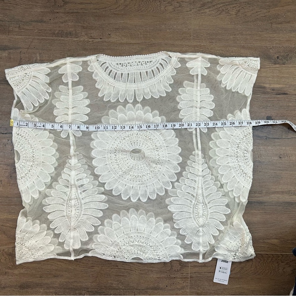 Cupshe | NWT Cream Boho Lace Top Swimsuit Cover-up Women’s One Size - Picture 8 of 8